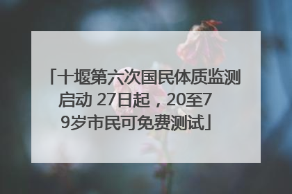 十堰第六次国民体质监测启动 27日起，20至79岁市民可免费测试