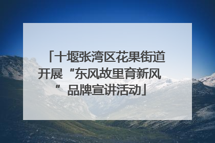 十堰张湾区花果街道开展“东风故里育新风”品牌宣讲活动