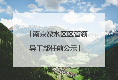 南京溧水区区管领导干部任前公示