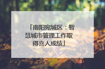 南阳宛城区：智慧城市管理工作取得喜人成绩