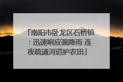 南阳市卧龙区石桥镇：迅速响应强降雨 连夜疏通河道护农田