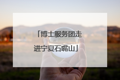 博士服务团走进宁夏石嘴山