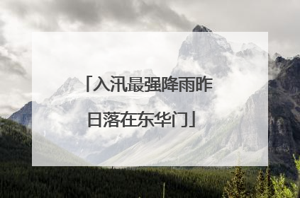 入汛最强降雨昨日落在东华门