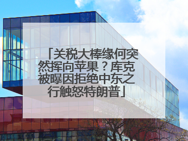 关税大棒缘何突然挥向苹果？库克被曝因拒绝中东之行触怒特朗普