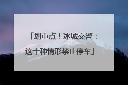 划重点！冰城交警：这十种情形禁止停车