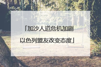 加沙人道危机加剧 以色列盟友改变态度