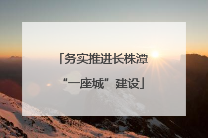 务实推进长株潭“一座城”建设