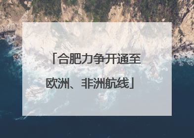 合肥力争开通至欧洲、非洲航线