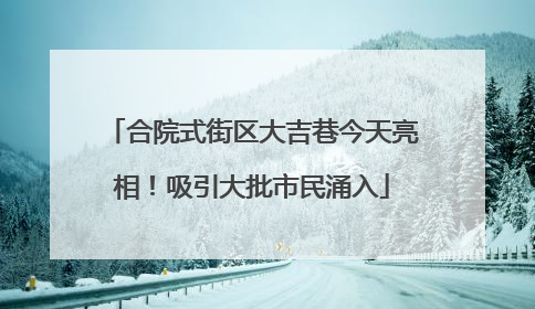 合院式街区大吉巷今天亮相！吸引大批市民涌入