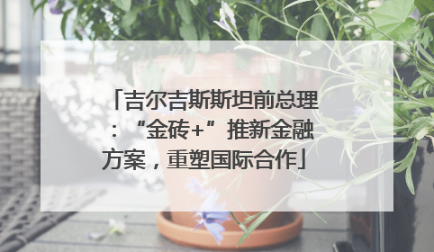 吉尔吉斯斯坦前总理：“金砖+”推新金融方案，重塑国际合作