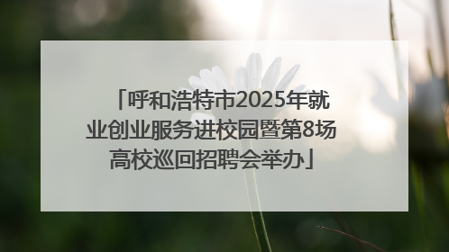 呼和浩特市2025年就业创业服务进校园暨第8场高校巡回招聘会举办