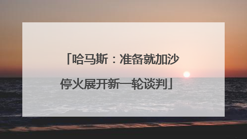 哈马斯：准备就加沙停火展开新一轮谈判