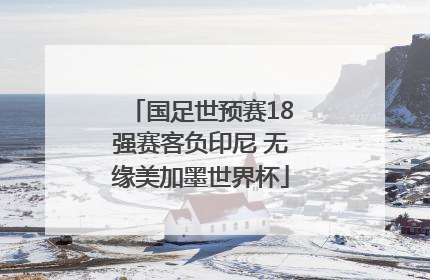 国足世预赛18强赛客负印尼 无缘美加墨世界杯