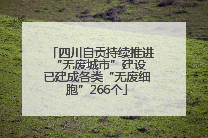 四川自贡持续推进“无废城市”建设 已建成各类“无废细胞”266个