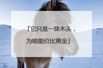 它只是一块木头，为啥能价比黄金