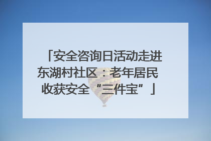 安全咨询日活动走进东湖村社区：老年居民收获安全“三件宝”