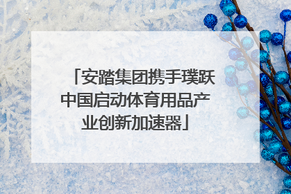 安踏集团携手璞跃中国启动体育用品产业创新加速器