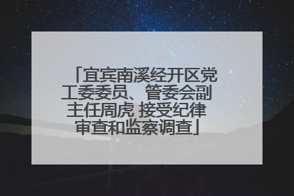 宜宾南溪经开区党工委委员、管委会副主任周虎 接受纪律审查和监察调查