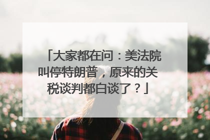 大家都在问：美法院叫停特朗普，原来的关税谈判都白谈了？