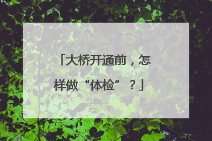 大桥开通前，怎样做“体检”？