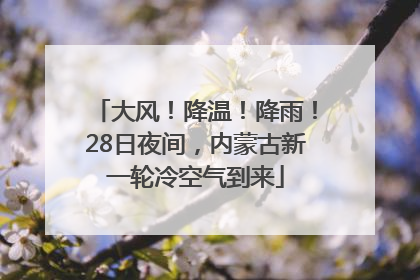 大风！降温！降雨！28日夜间，内蒙古新一轮冷空气到来