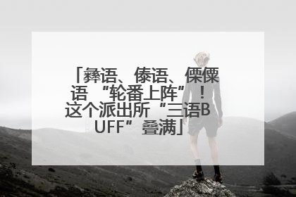 彝语、傣语、傈僳语 “轮番上阵”！这个派出所“三语BUFF”叠满