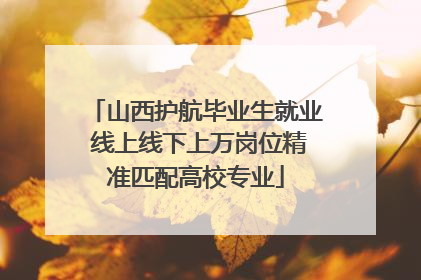 山西护航毕业生就业 线上线下上万岗位精准匹配高校专业