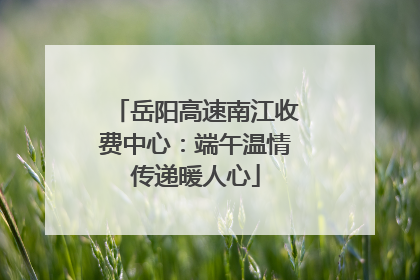 岳阳高速南江收费中心：端午温情传递暖人心