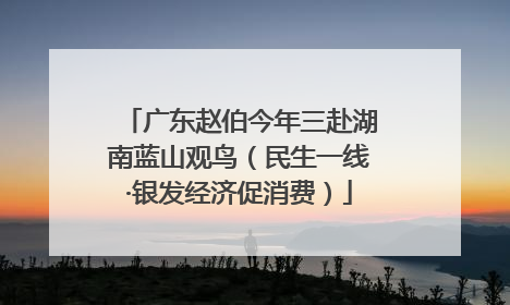 广东赵伯今年三赴湖南蓝山观鸟（民生一线·银发经济促消费）