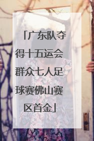 广东队夺得十五运会群众七人足球赛佛山赛区首金