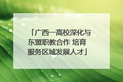 广西一高校深化与东盟职教合作 培育服务区域发展人才