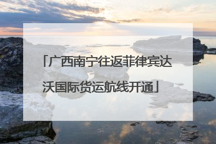 广西南宁往返菲律宾达沃国际货运航线开通