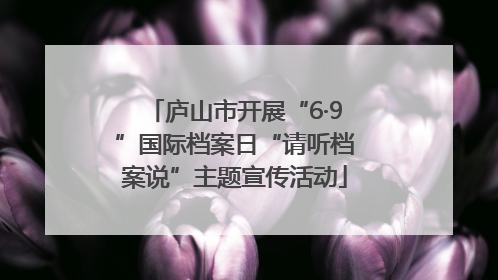 庐山市开展“6·9”国际档案日“请听档案说”主题宣传活动