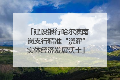 建设银行哈尔滨南岗支行精准“浇灌”实体经济发展沃土