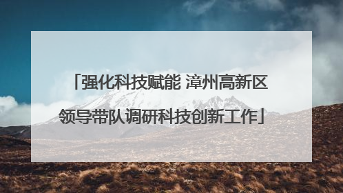 强化科技赋能 漳州高新区领导带队调研科技创新工作