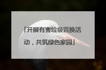 开展有害垃圾置换活动，共筑绿色家园