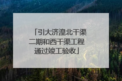 引大济湟北干渠二期和西干渠工程通过竣工验收