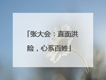 张大会：直面洪险，心系百姓