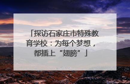 探访石家庄市特殊教育学校：为每个梦想，都插上“翅膀”