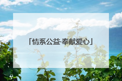 情系公益·奉献爱心