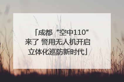 成都“空中110”来了 警用无人机开启立体化巡防新时代