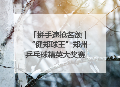 拼手速抢名额｜“健郑球王”郑州乒乓球精英大奖赛报名火热