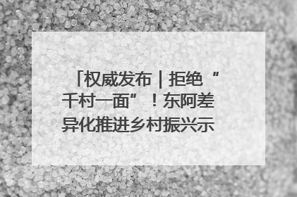 权威发布｜拒绝“千村一面”！东阿差异化推进乡村振兴示范片区建设