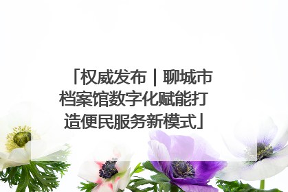权威发布｜聊城市档案馆数字化赋能打造便民服务新模式