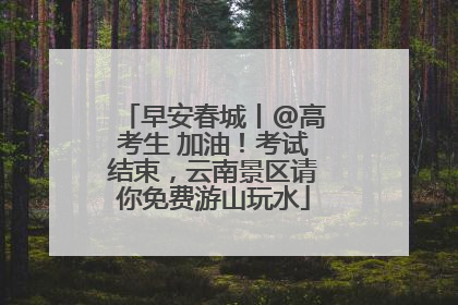 早安春城丨@高考生 加油！考试结束，云南景区请你免费游山玩水