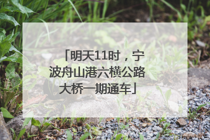 明天11时，宁波舟山港六横公路大桥一期通车