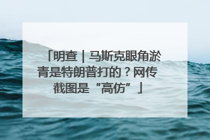 明查｜马斯克眼角淤青是特朗普打的？网传截图是“高仿”