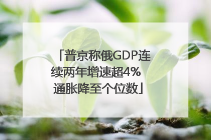 普京称俄GDP连续两年增速超4% 通胀降至个位数