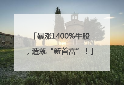 暴涨1400%牛股，造就“新首富”！