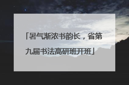 暑气渐浓书韵长，省第九届书法高研班开班